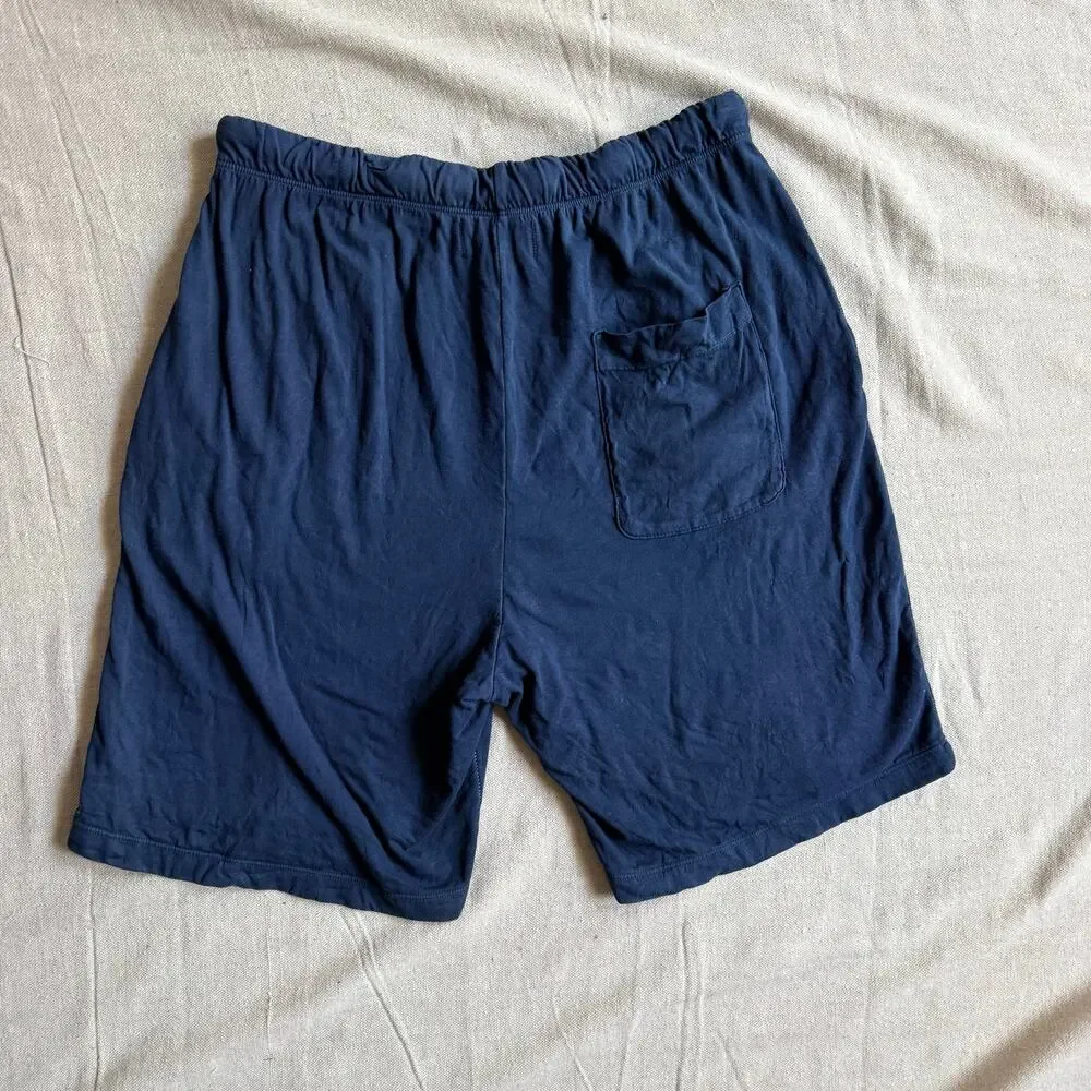 M. Singer Lounge Shorts Men's Large Made in USA Blue Drawstrings Cotton Gymcore